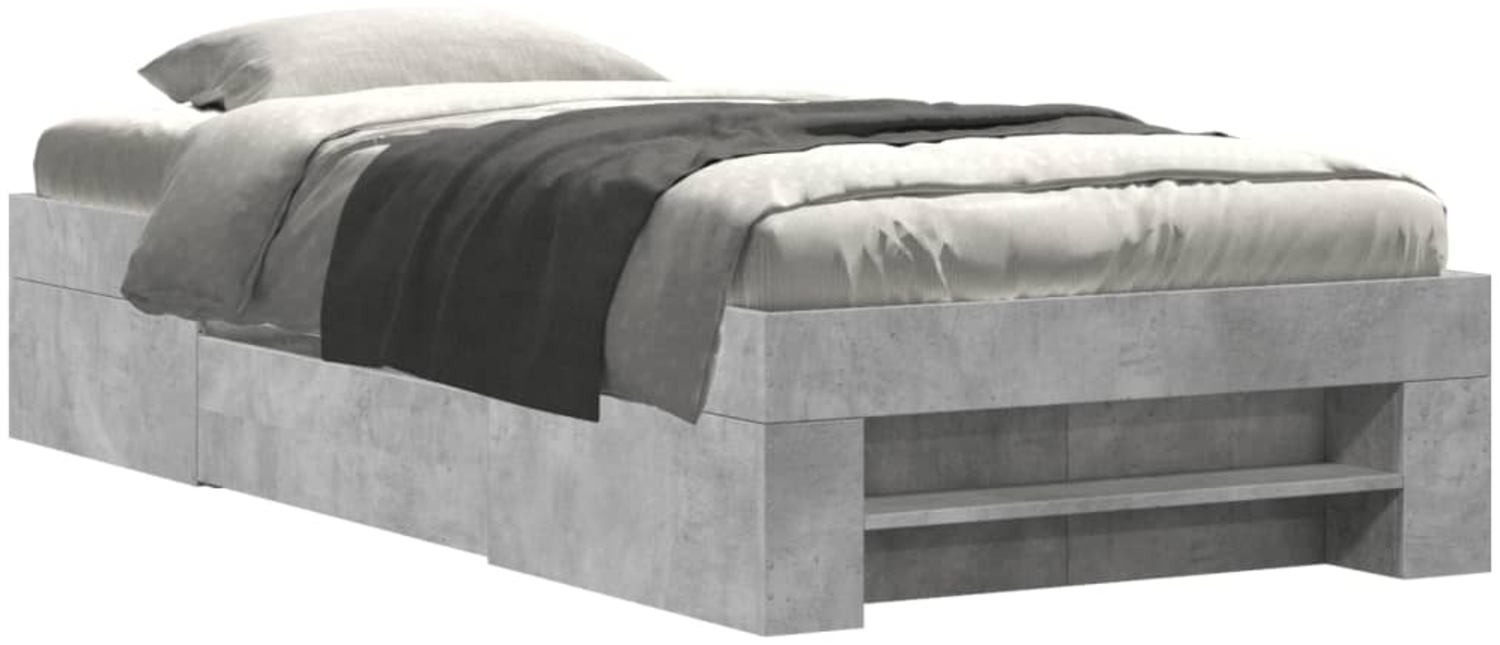 vidaXL Bettgestell Betongrau 90x200 cm Holzwerkstoff 3295495 Bild 1