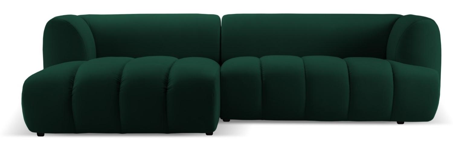 Micadoni Modulares Ecksofa Harry 4-Sitzer Links Samtstoff Flaschengrün Bild 1