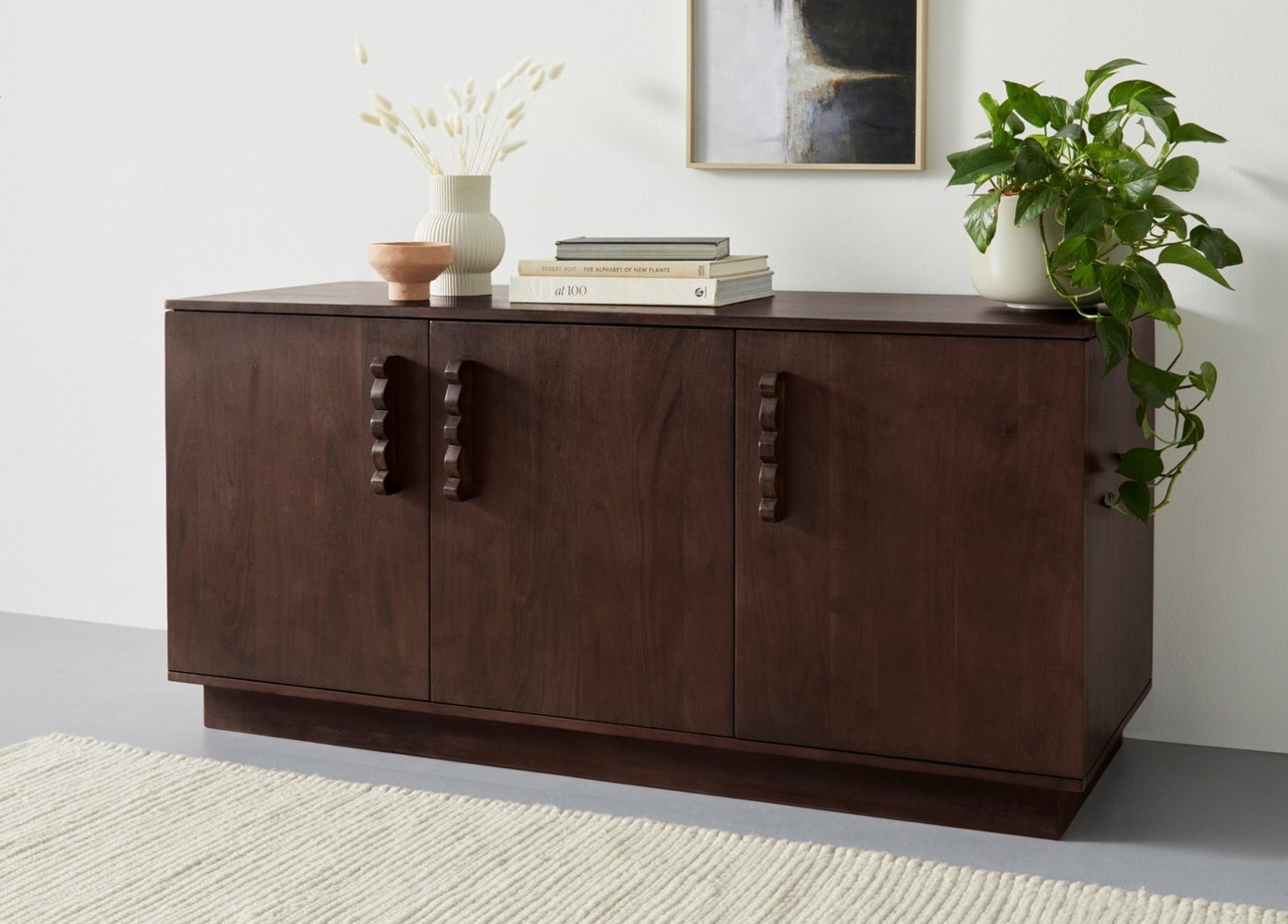 LeGer Home by Lena Gercke Sideboard EMINA, Akazie Massivholz, 146cm Kommode, mit Soft-Close und Designgriffen Bild 1