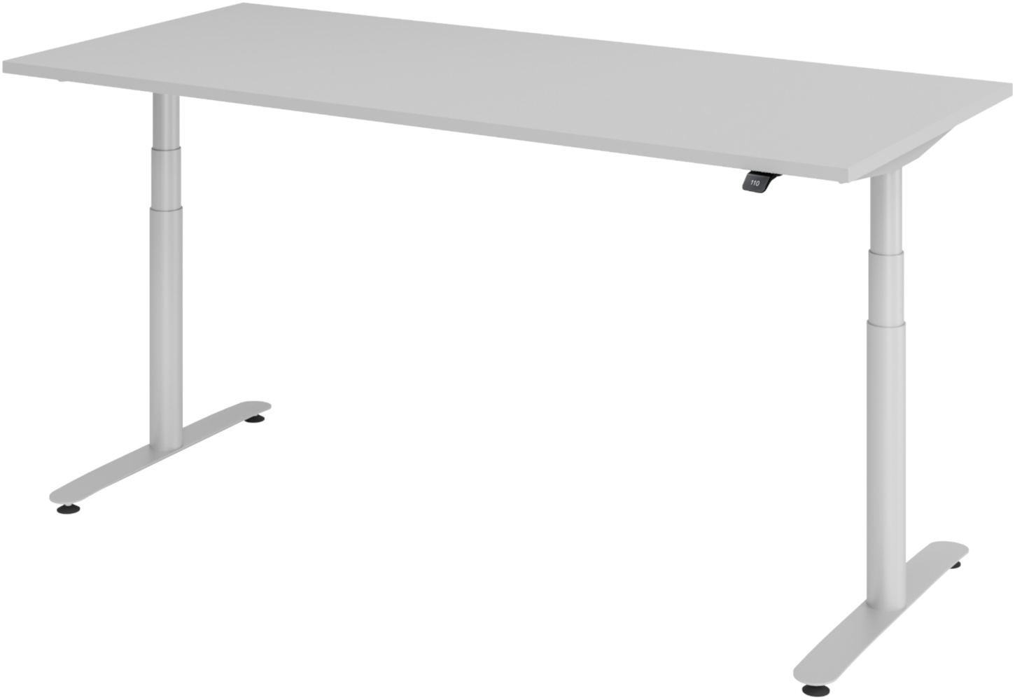 bümö elektrisch höhenverstellbarer Schreibtisch 180x80 cm mit Memory, Bluetooth & App-Steuerung - Schreibtisch höhenverstellbar elektrisch , elektrischer Schreibtisch grau, Gestell silber, XDLR-19-5-S Bild 1