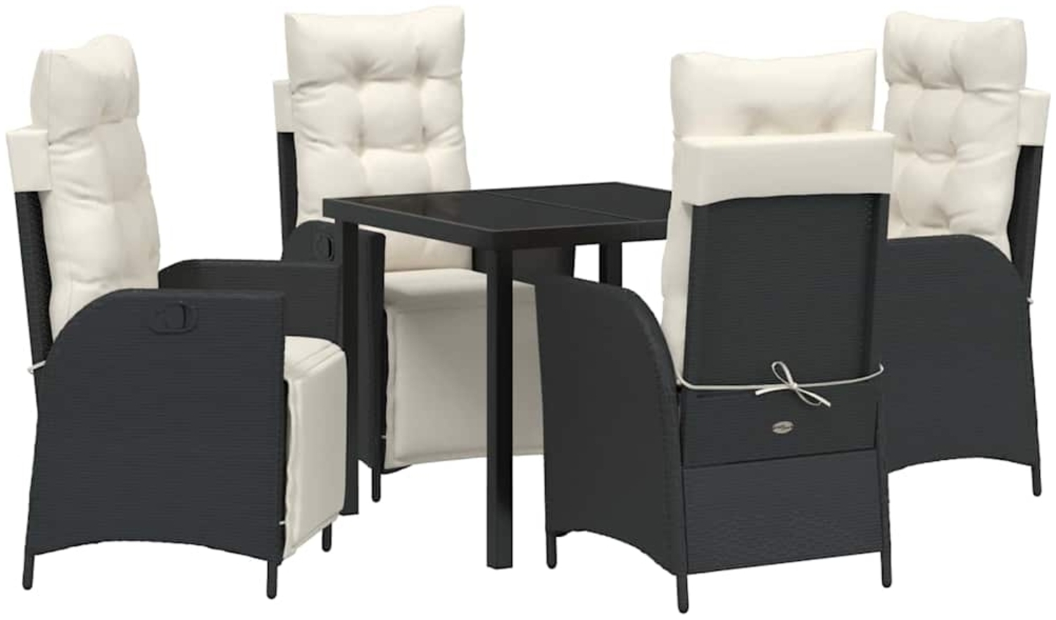 vidaXL Garten Essgruppe 5 pcs Schwarz Poly Rattan 3380527 Bild 1