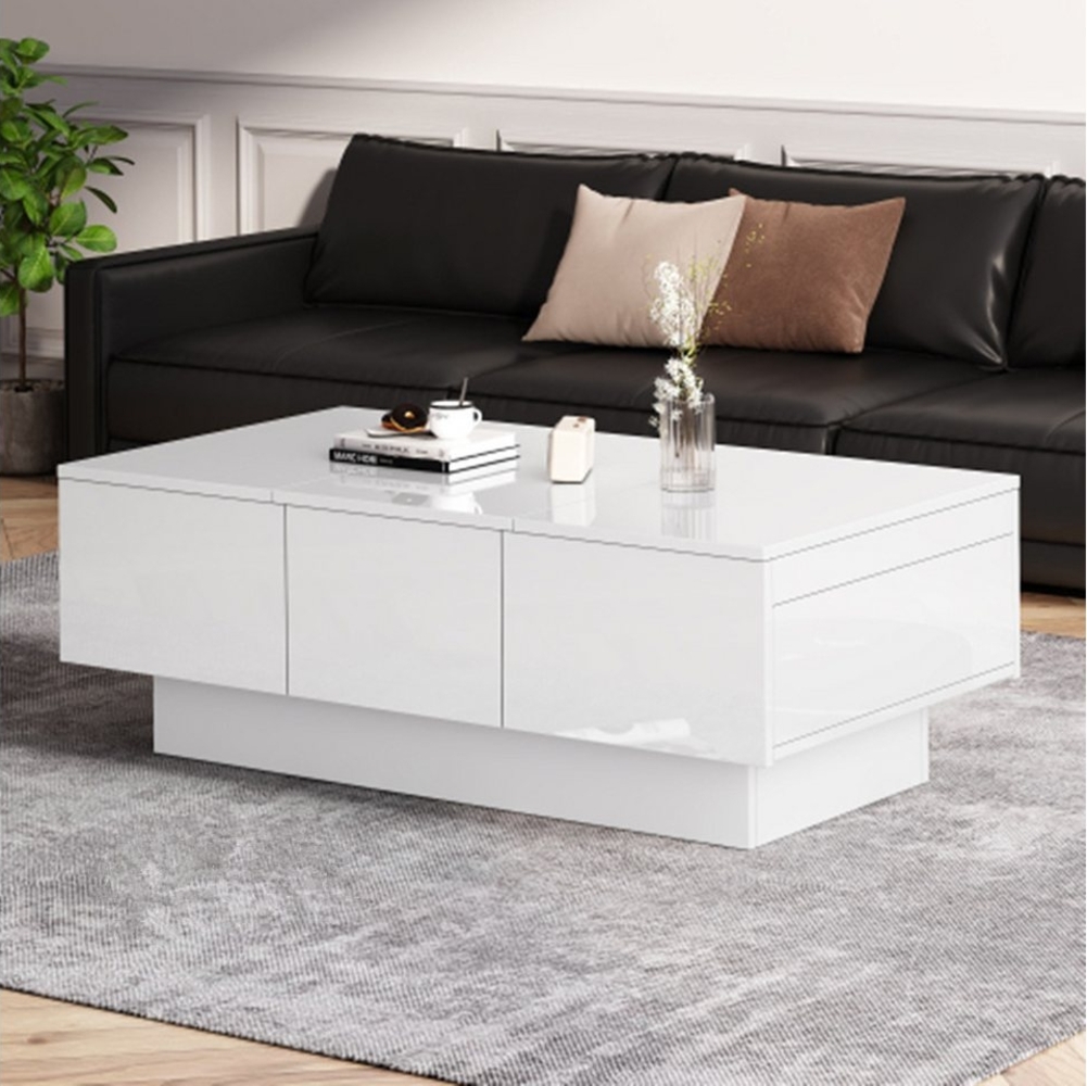 XDeer Couchtisch Couchtisch mit Schiebefunktion, 2 versteckte Fächer, 2 Schubladen, - elegantes Design für Ihr Wohnzimmer 100x55x35 cm Bild 1