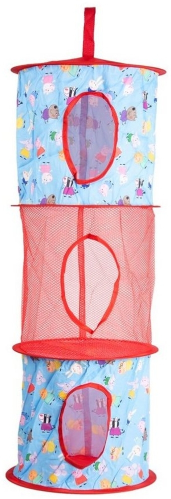 United Labels® Aufbewahrungsbox Peppa Wutz - Hängeaufbewahrung für Kinder Kinderzimmer Aufbewahrungsnetz 3 Fächer Rot 27,5 x 75 cm Bild 1