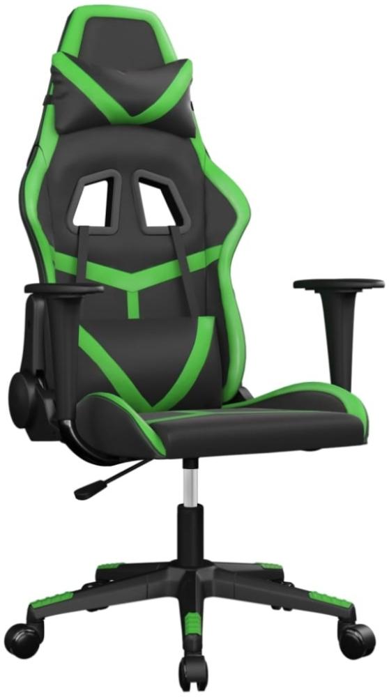 vidaXL Gaming-Stuhl mit Massagefunktion Schwarz und Grün Kunstleder 345426 Bild 1