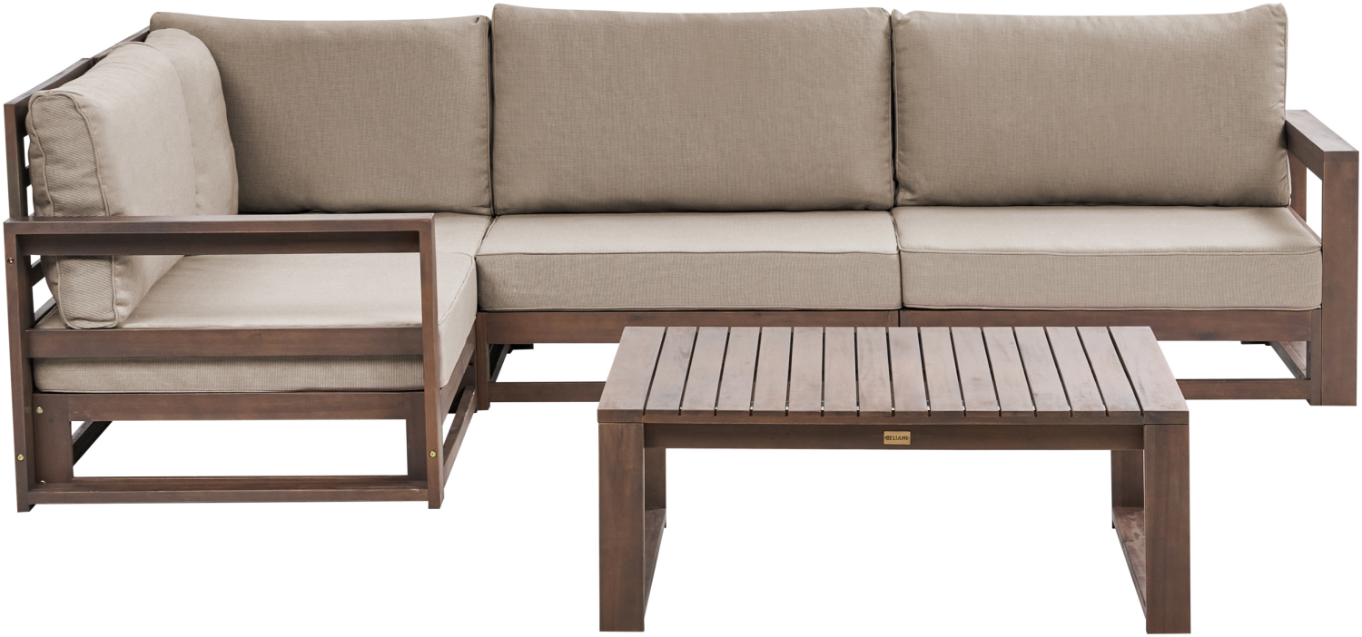 Lounge Set TIMOR FSC® zertifiziertes Akazienholz Dunkler Holzfarbton Rechtsseitig Bild 1