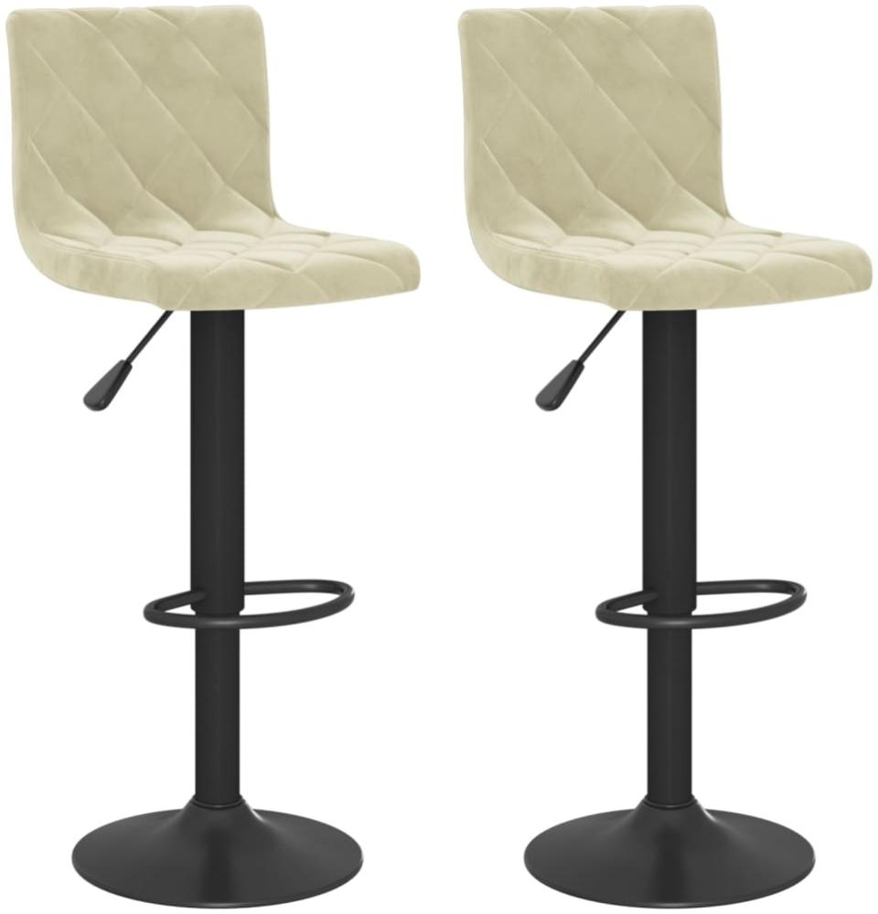 vidaXL Barhocker 2 Stk. Creme Samt [333730] Bild 1