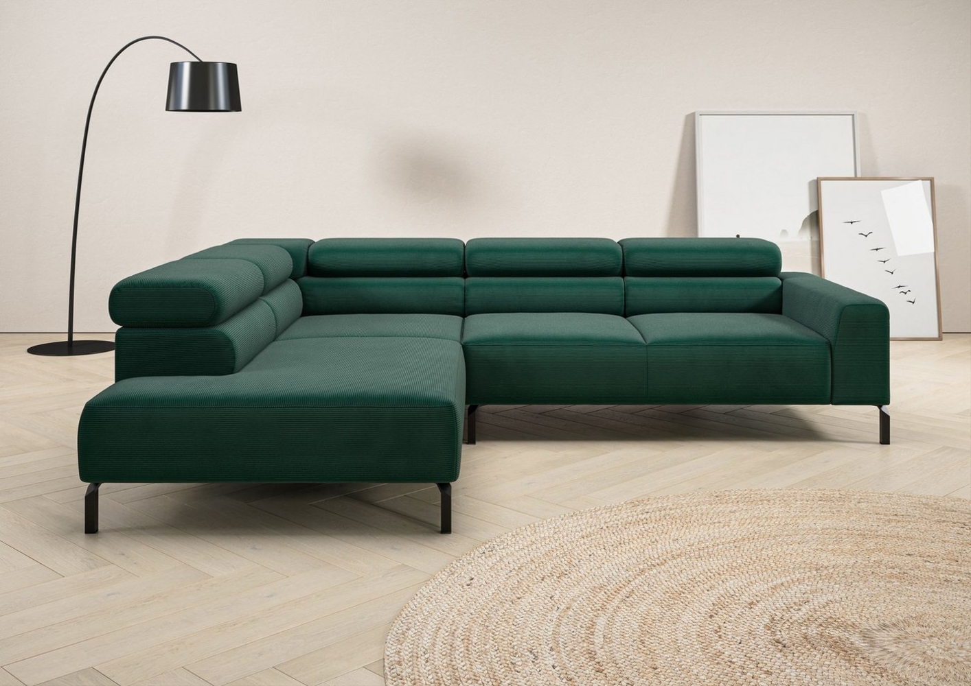 Places of Style Ecksofa Antonelli, L-Form, incl. Kopfteilverstellung, Breite 276 cm, wahlweise elektrische Sitztiefenverstellung Bild 1