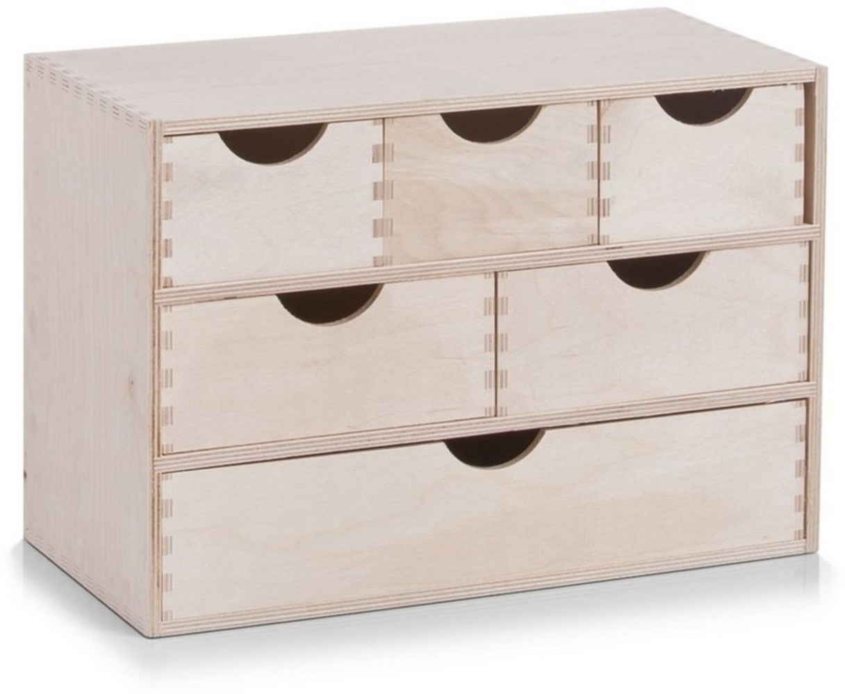 Zeller Present Aufbewahrungsbox Zeller 6er Schubladenelement Mini-Kommode aus Birkenholz Bild 1