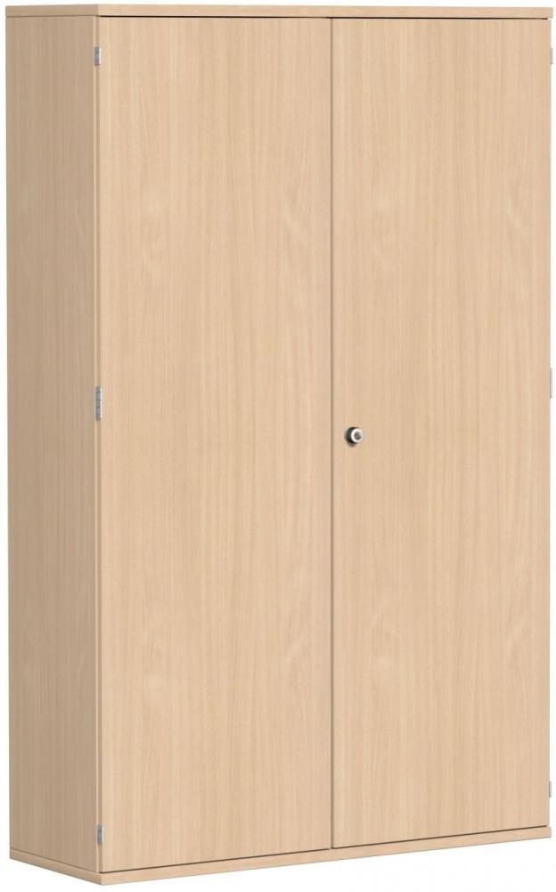 Flügeltürenschrank, 4 Dekor-Einlegeböden, 120x42x192cm, Buche Bild 1