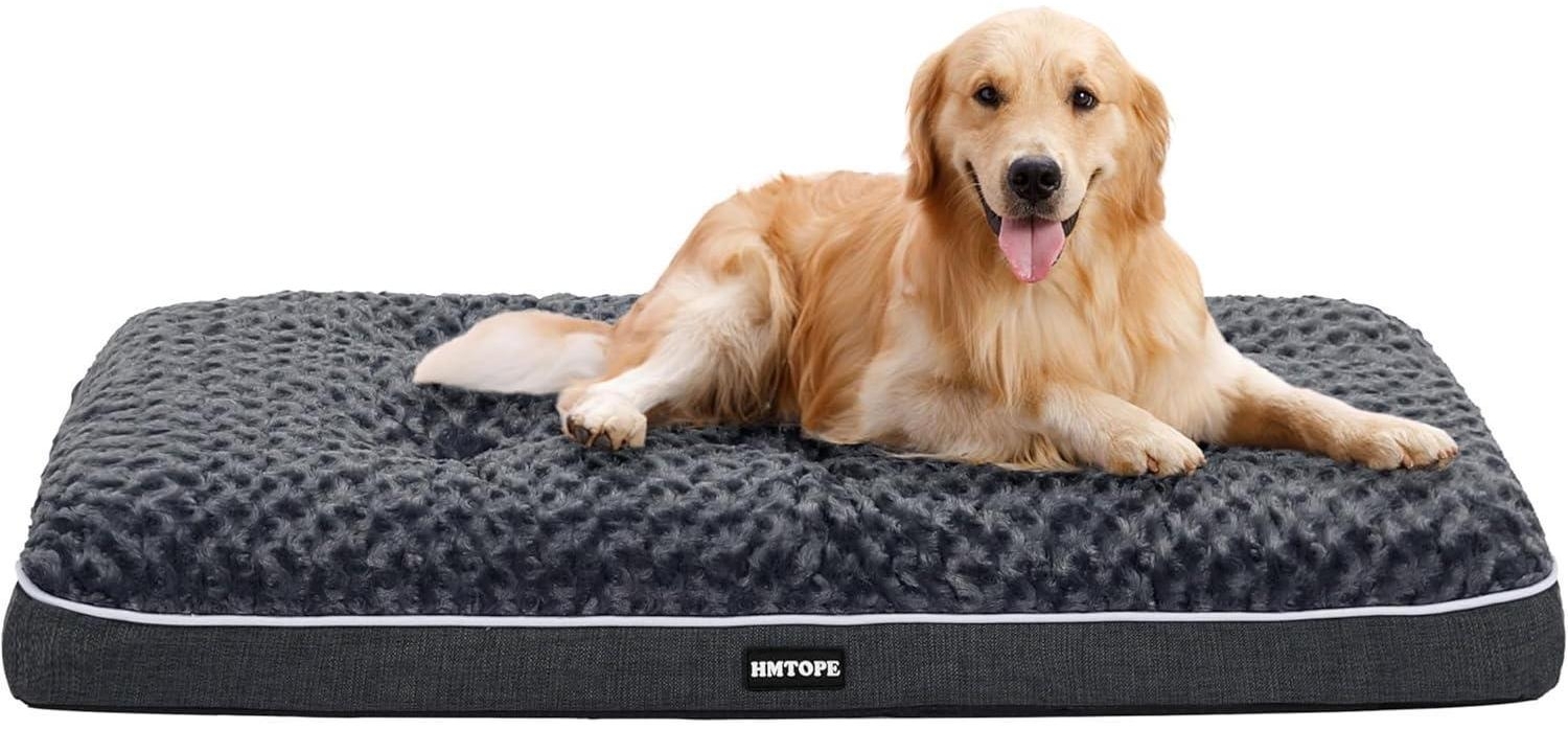 Hundematte für große Hunde 105cm Hundebett waschbar rutschfest dunkelgrau Bild 1