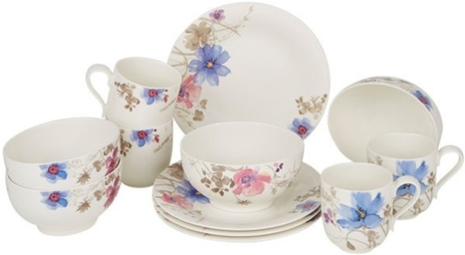 Villeroy & Boch Mariefleur Gris Basic Frühstücks-Set für 4 Personen / 12 Teile Bild 1