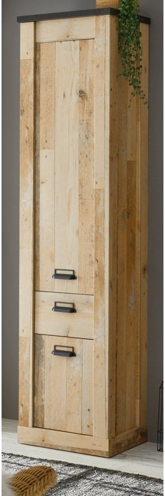 Furn. Design Hochschrank Stove (Badschrank in Used Wood Altholz Optik, 51 x 201 cm) mit Soft-Close-Funktion Bild 1