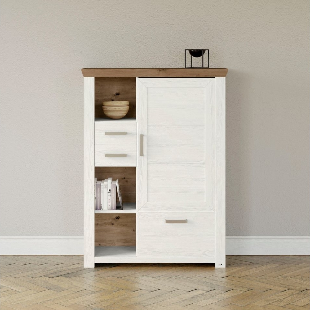 set one by Musterring Highboard York, Typ 25 und 26, in 3 Farbvarianten, Beleuchtung optional, Breite 105 cm Bild 1