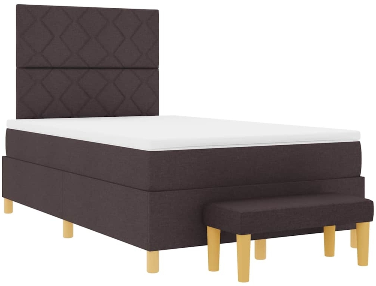 vidaXL Boxspringbett mit Matratze Dunkelbraun 120 x 190 cm Stoff 3344362 Bild 1
