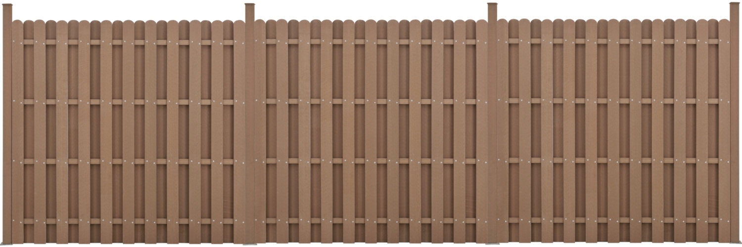 WPC Gartenzaun Langero 185x562 cm Braun neu. holz Bild 1