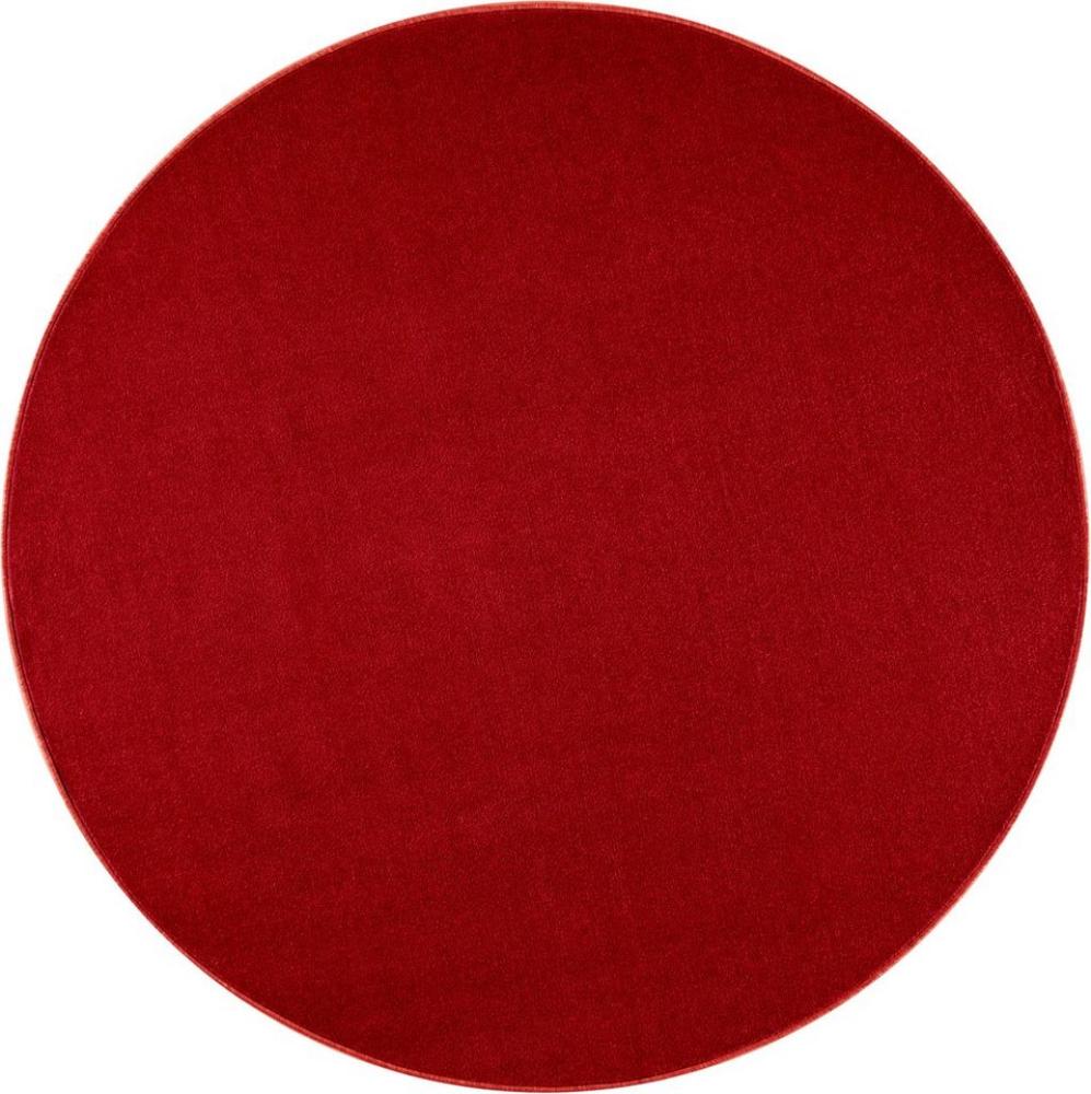 Kurzflor Teppich Nasty, rund - rot - 133 cm Durchmesser Bild 1