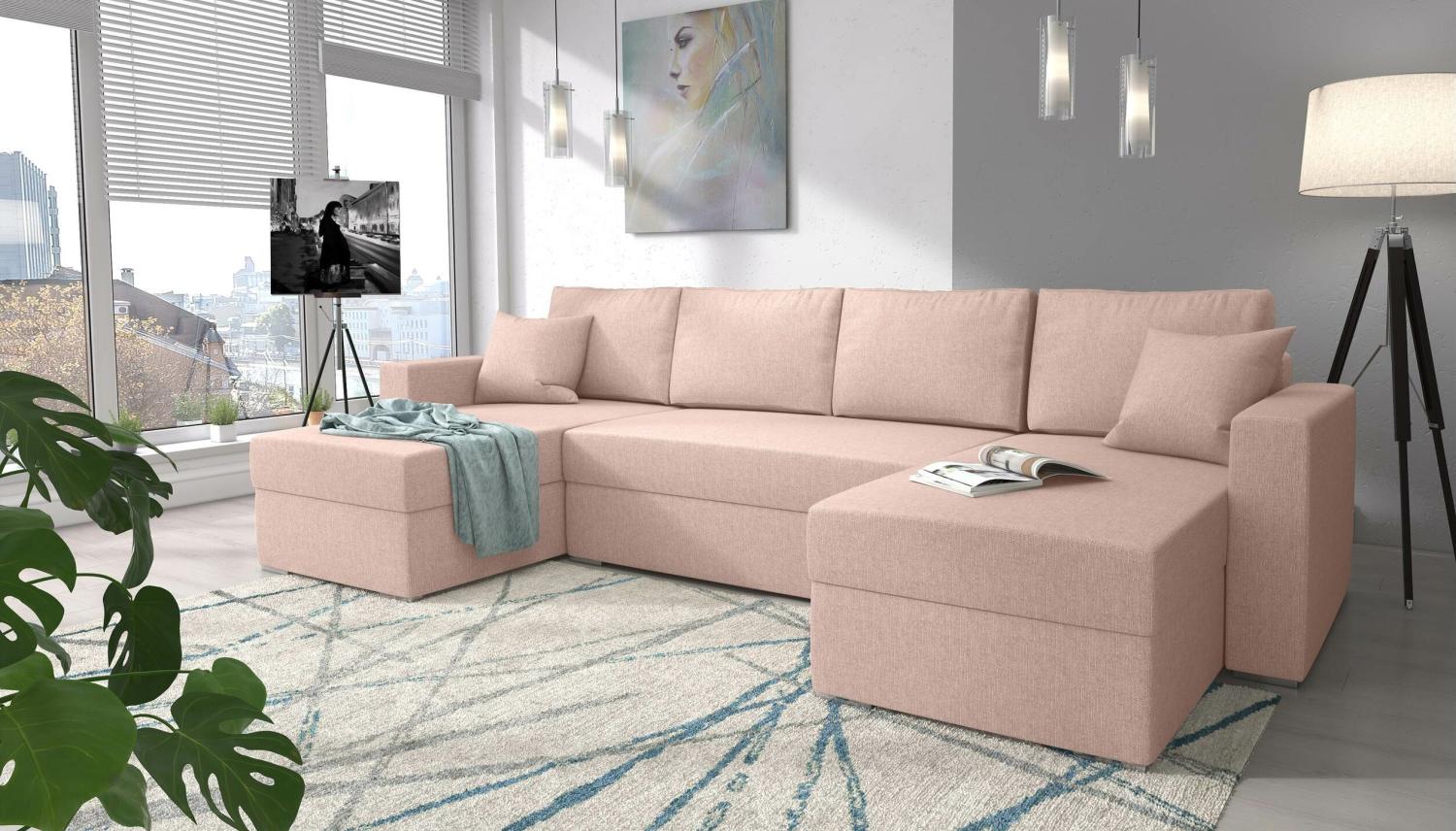 Stylefy Rubicon Wohnlandschaft Strukturstoff Rosa Bild 1