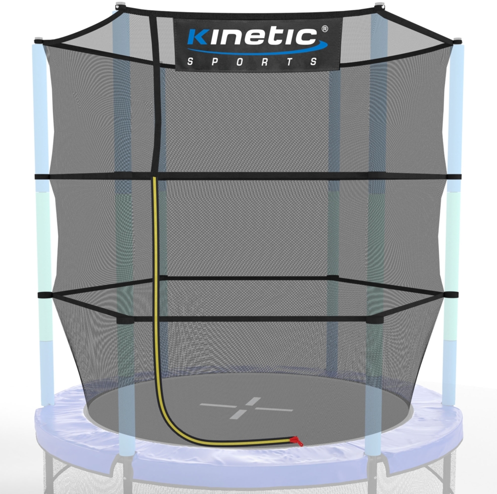 KINETIC SPORTS Trampolin Sicherheitsnetz für JUMPER 140 cm Kindertrampoline – Ersatz Fangnetz Netz mit Reißverschluss, UV-beständig, Indoor Bild 1