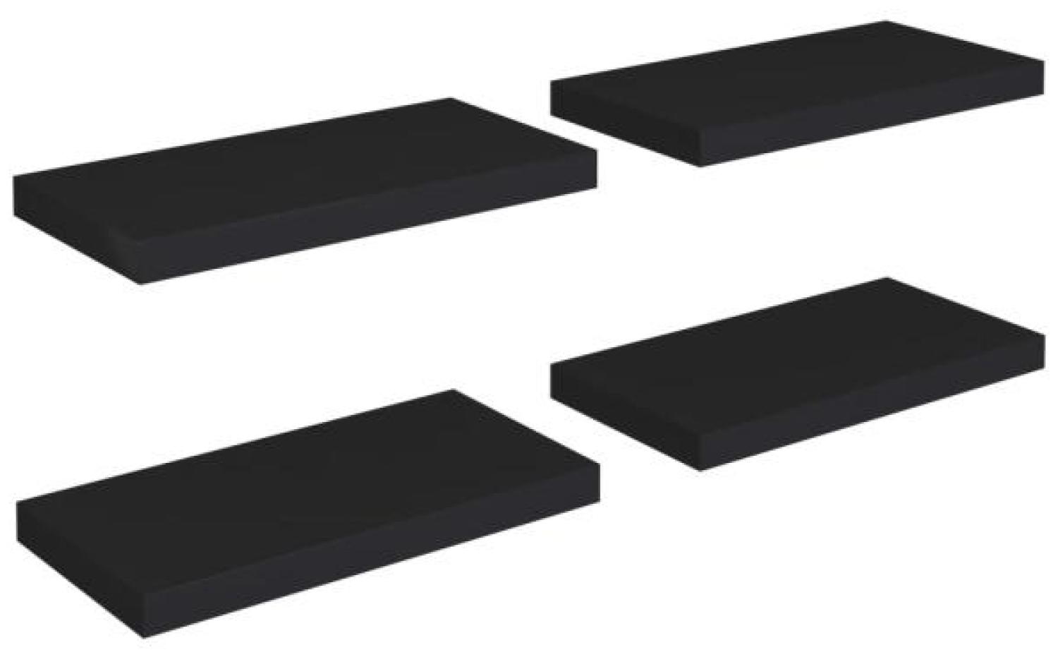 vidaXL Schweberegale 4 Stk. Schwarz 50x23x3,8 cm MDF 323831 Bild 1