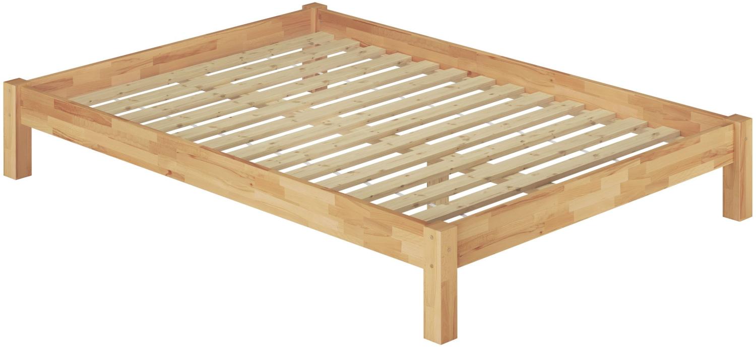 Erst-Holz Doppelbett Futonbett inkl. Rollrost, Buche Massivholz, 200x200 cm Bild 1