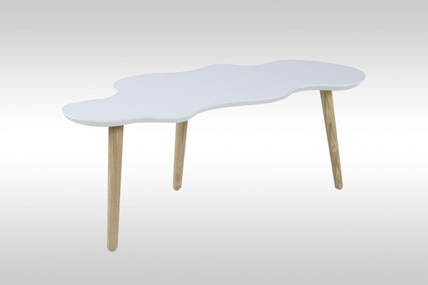 Couchtisch Tisch - OTTAWA -117 x 50 cm MDF / Massivholz Weiss Bild 1