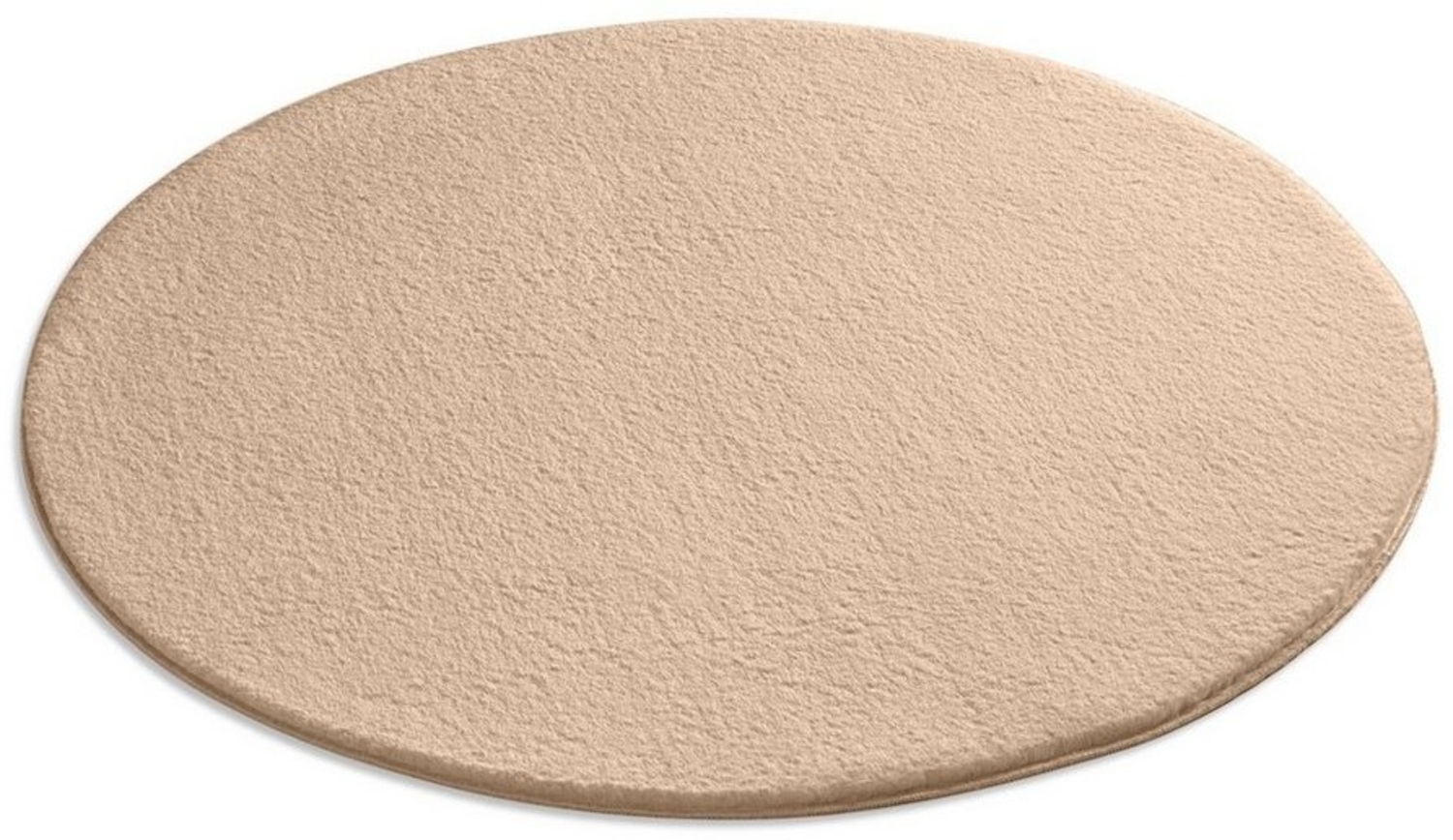 TaraCarpet Teppich Supersoft Kurzflorteppich Fiona Uni, rund, Höhe: 19 mm, waschbar beige Wohnzimmer Schlafzimmer Kinderzimmer 120x120 cm Bild 1