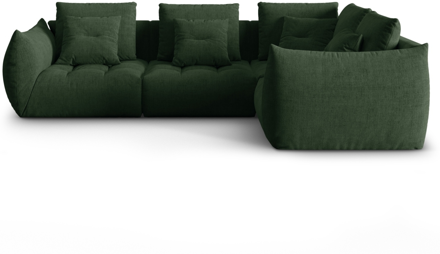 Micadoni Ecksofa Bloom 4-Sitzer Strukturierter Stoff Moßgrün Rechts Bild 1