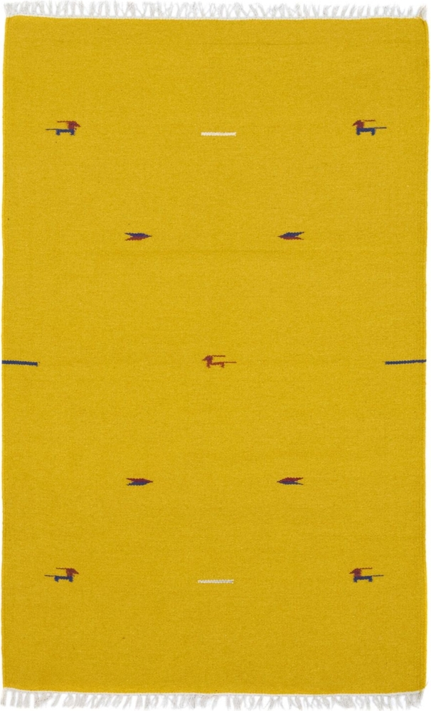 Morgenland Kelim Teppich - Trendy - 180 x 120 cm - gelb Bild 1