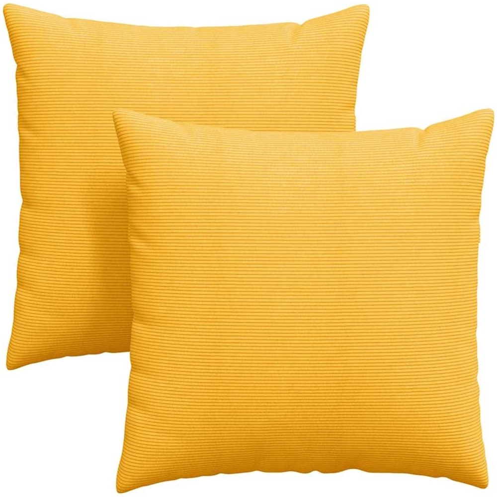 vidaXL Sofakissen 2 Stück Helles Gelb 80 x 80 cm Cordstoff 42014081 Bild 1