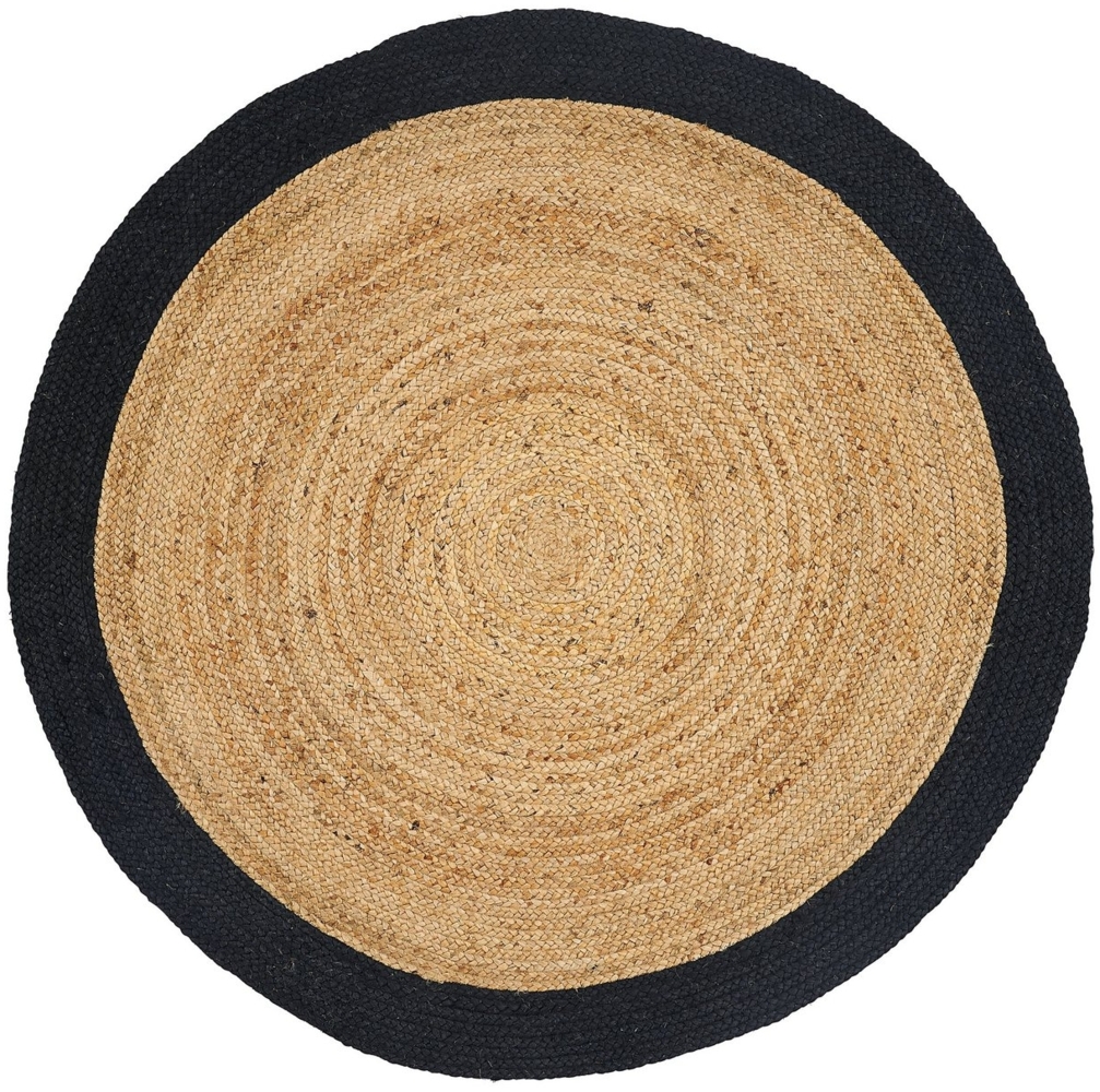 Jute Teppich Tamani Schwarz Natur 90 cm Bild 1