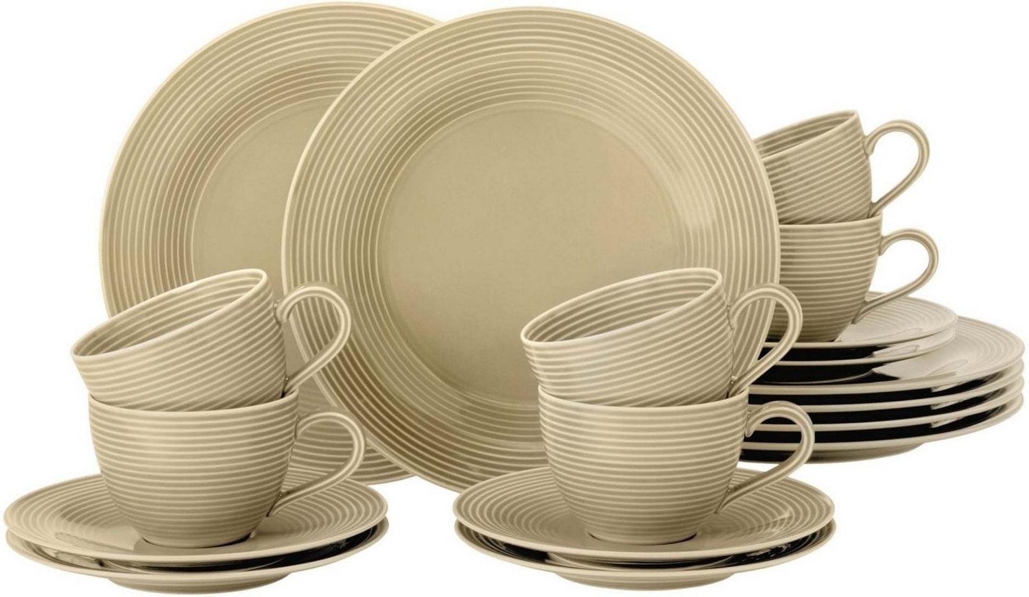 Seltmann Weiden Beat Color Glaze Kaffeeservice 18-teilig - Sandbeige Bild 1