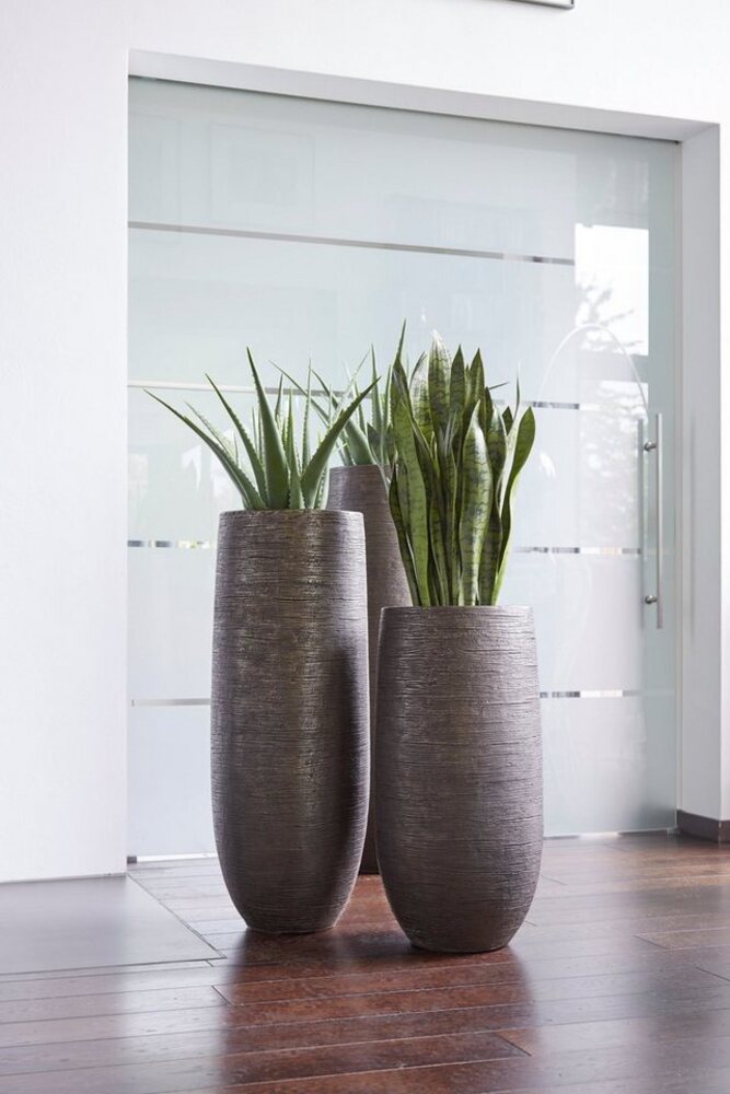 Flingora Bodenvase Lacey, mit Einsatz - Fiberglas - Indoor - Bronzebraun - Höhe 75 cm Bild 1