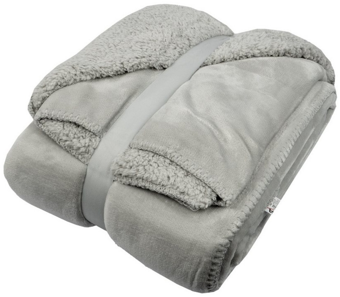 Wohndecke Flanell und Sherpa, VIVA Home, Oberseite weicher Flanell und Rückseite wärmendes Sherpa Bild 1