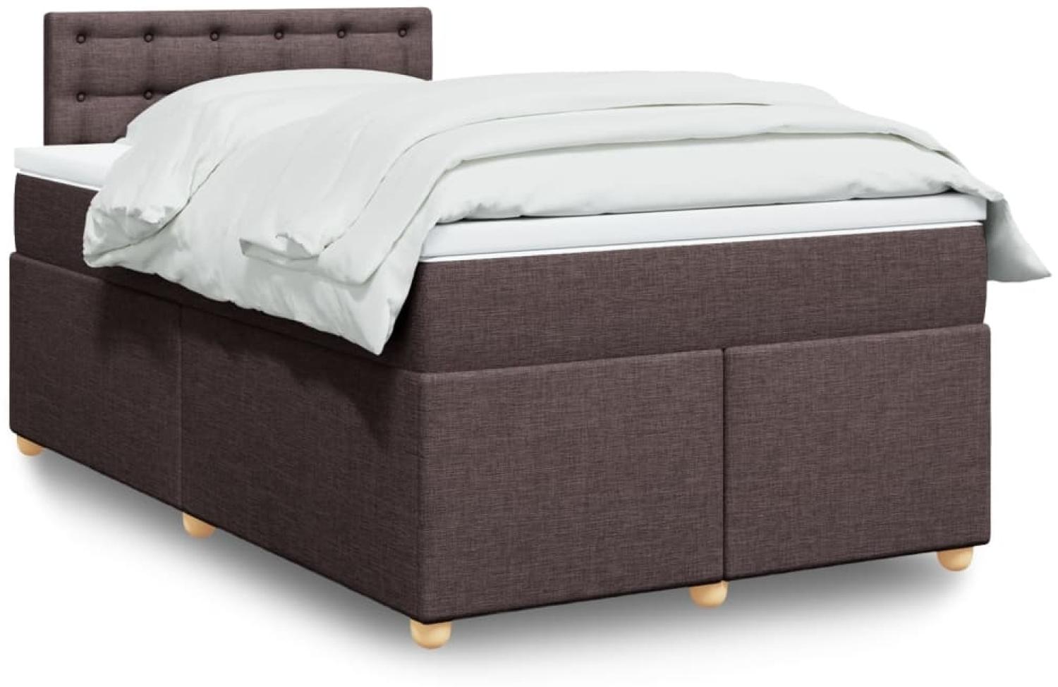 vidaXL Boxspringbett mit Matratze Dunkelbraun 120x200 cm Stoff 3288964 Bild 1