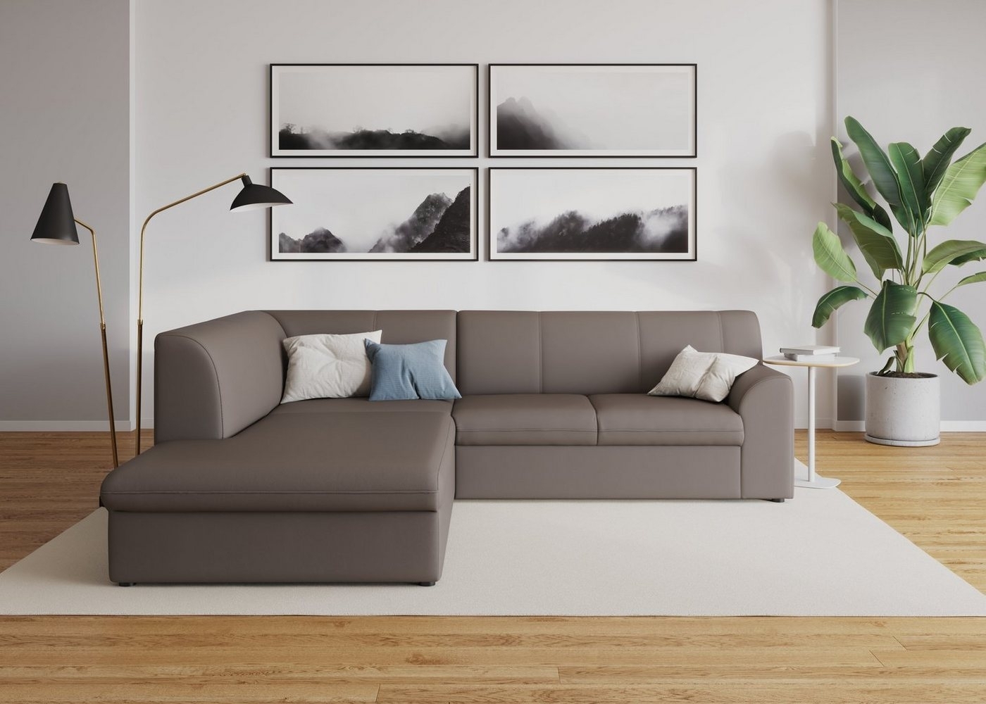 DOMO collection Ecksofa Topper zeitlos elegant, kompakte Stellmaße, OTTOs Choice, L-Form, mit Ottomane, wahlweise mit Schlaffunktion Bild 1