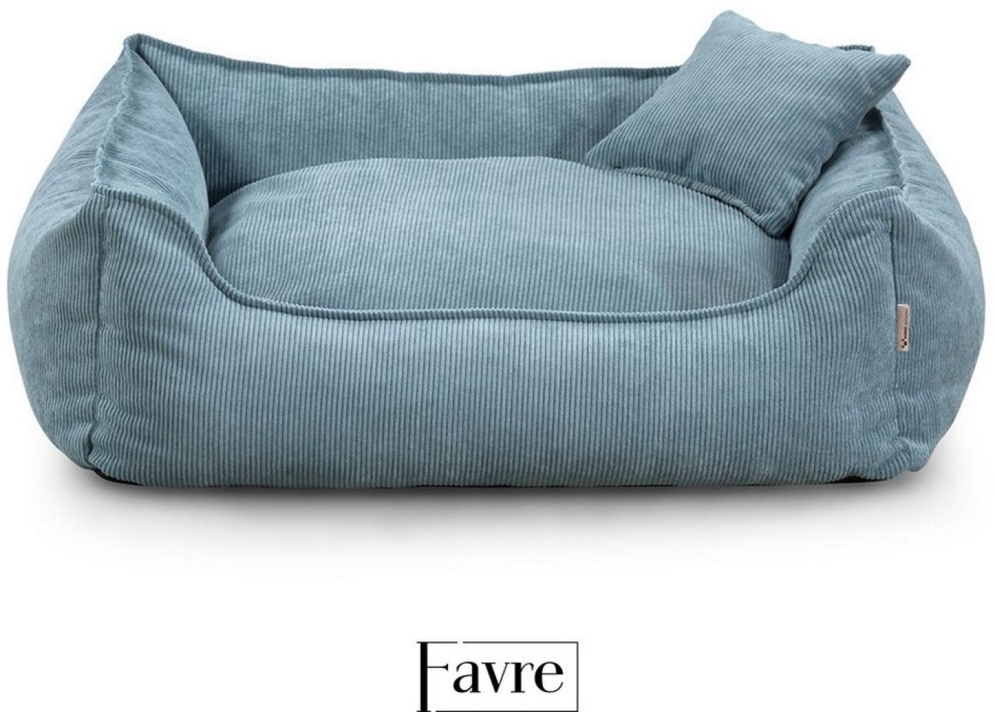 FAVRE Tierbett Hundebett Lucky mit abnehmbarem, waschbarem Cord-Bezug, 100% Polyester, verschiedene Größen, Gratis Kopfkissen Bild 1