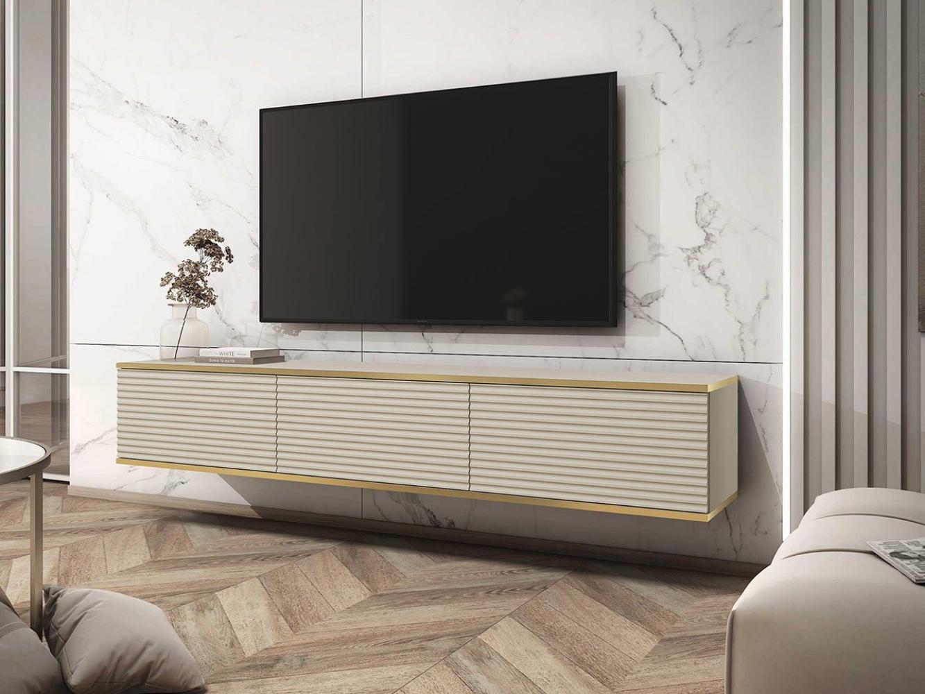 TV-Lowboard TV-Lowboard Orenate II (Farbe: Beige / Beige + Gold) Bild 1