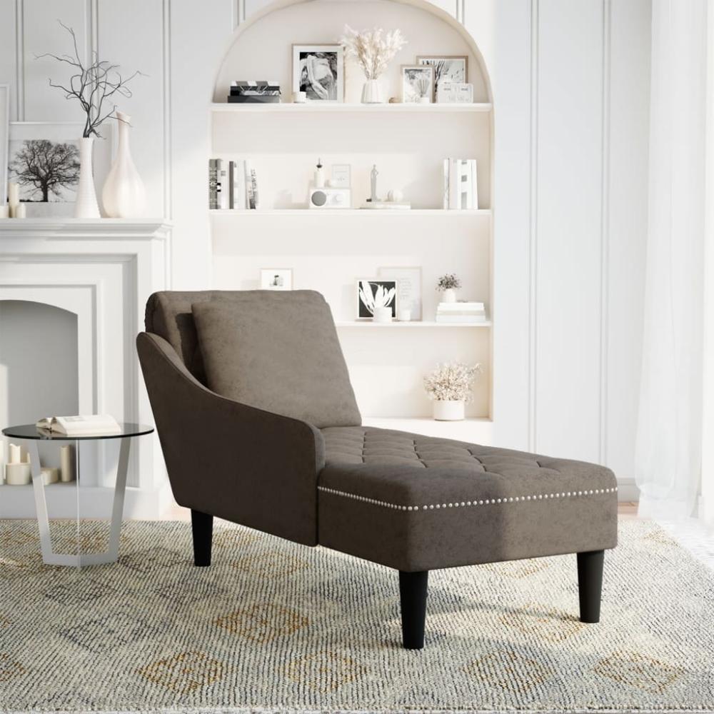 vidaXL Chaiselongue mit Kissen & Rechter Armlehne Grau Kunstleder 4009858 Bild 1