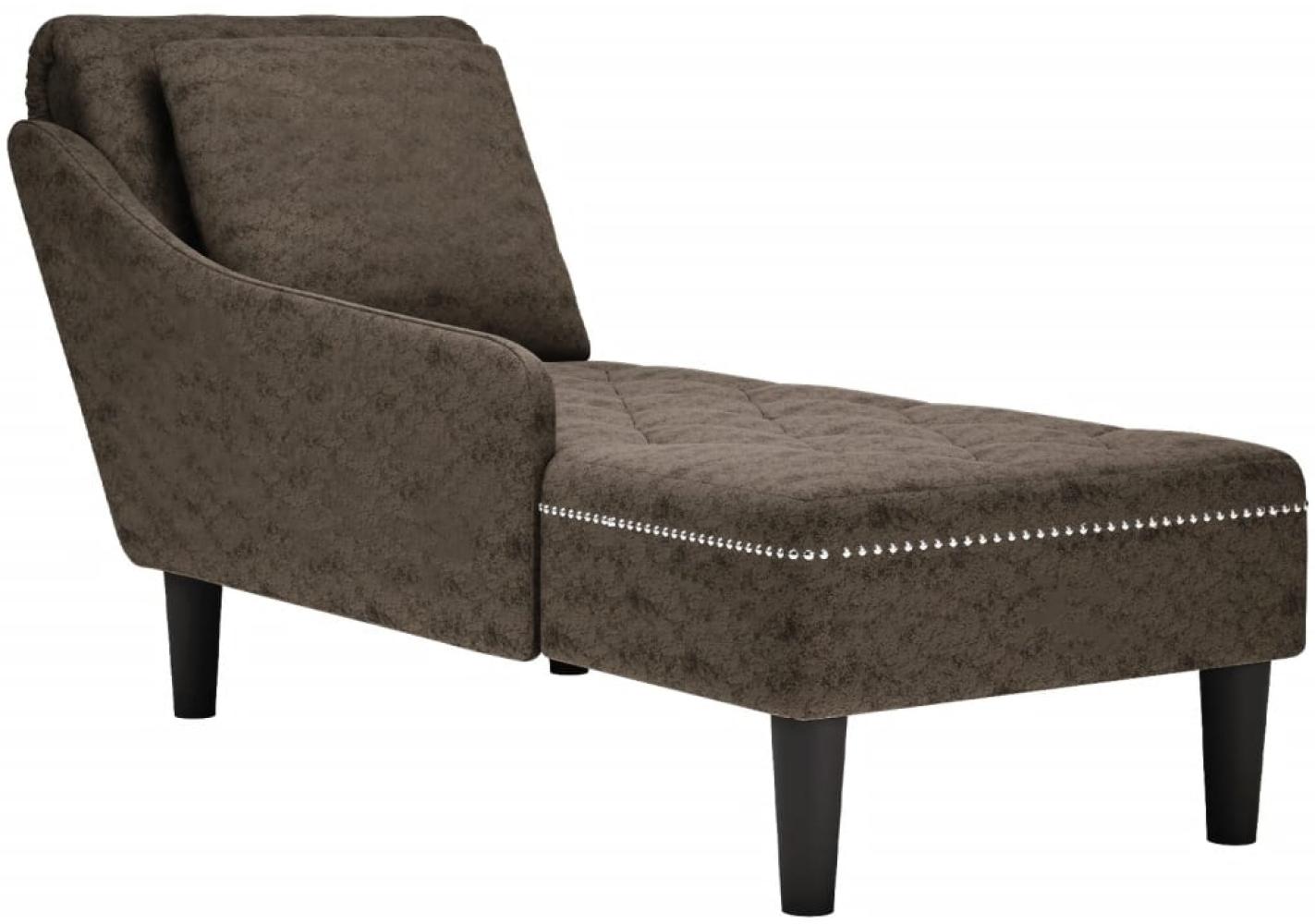 vidaXL Chaiselongue mit Kissen & Rechter Armlehne Grau Kunstleder 4009858 Bild 1