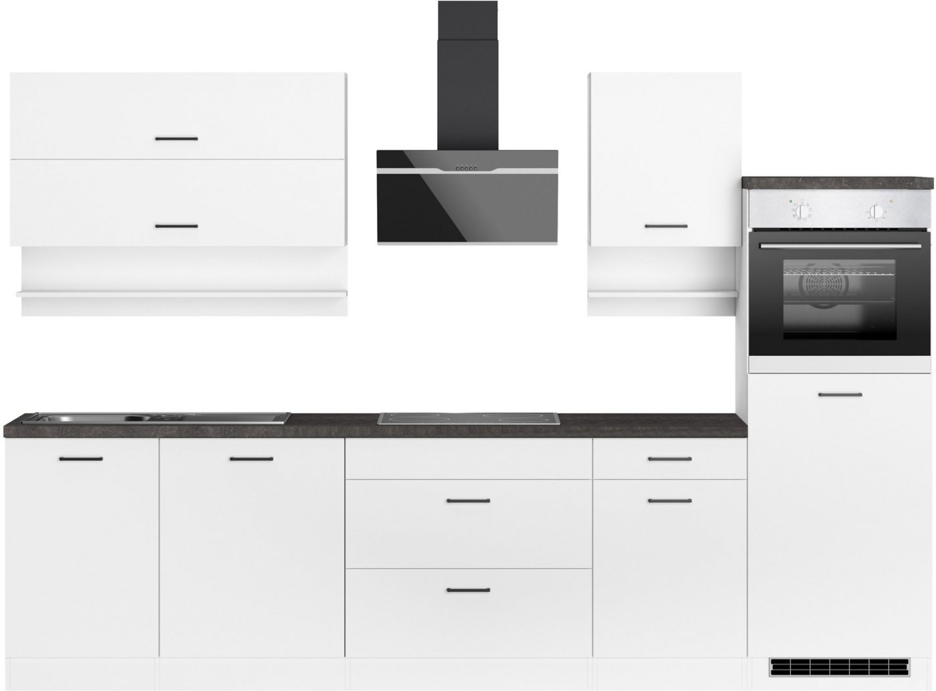 KOCHSTATION Küchenzeile KS-Frieda Breite 300 cm, wahlweise mit E-Geräten, mit 38mm starker Arbeitsplatte Bild 1