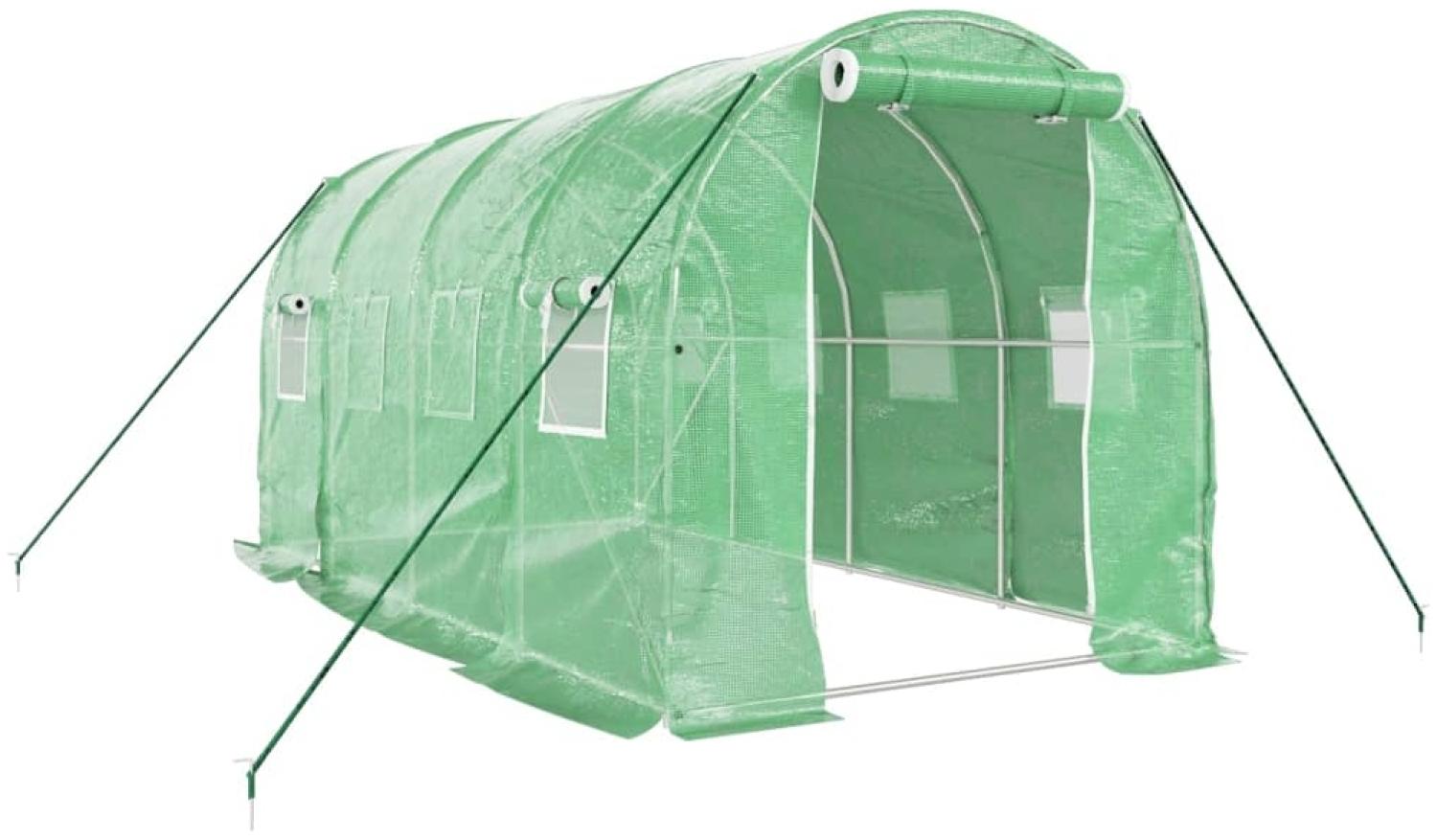 vidaXL Gewächshaus mit Stahlrahmen Grün 8 m² 4x2x2 m 3188017 Bild 1