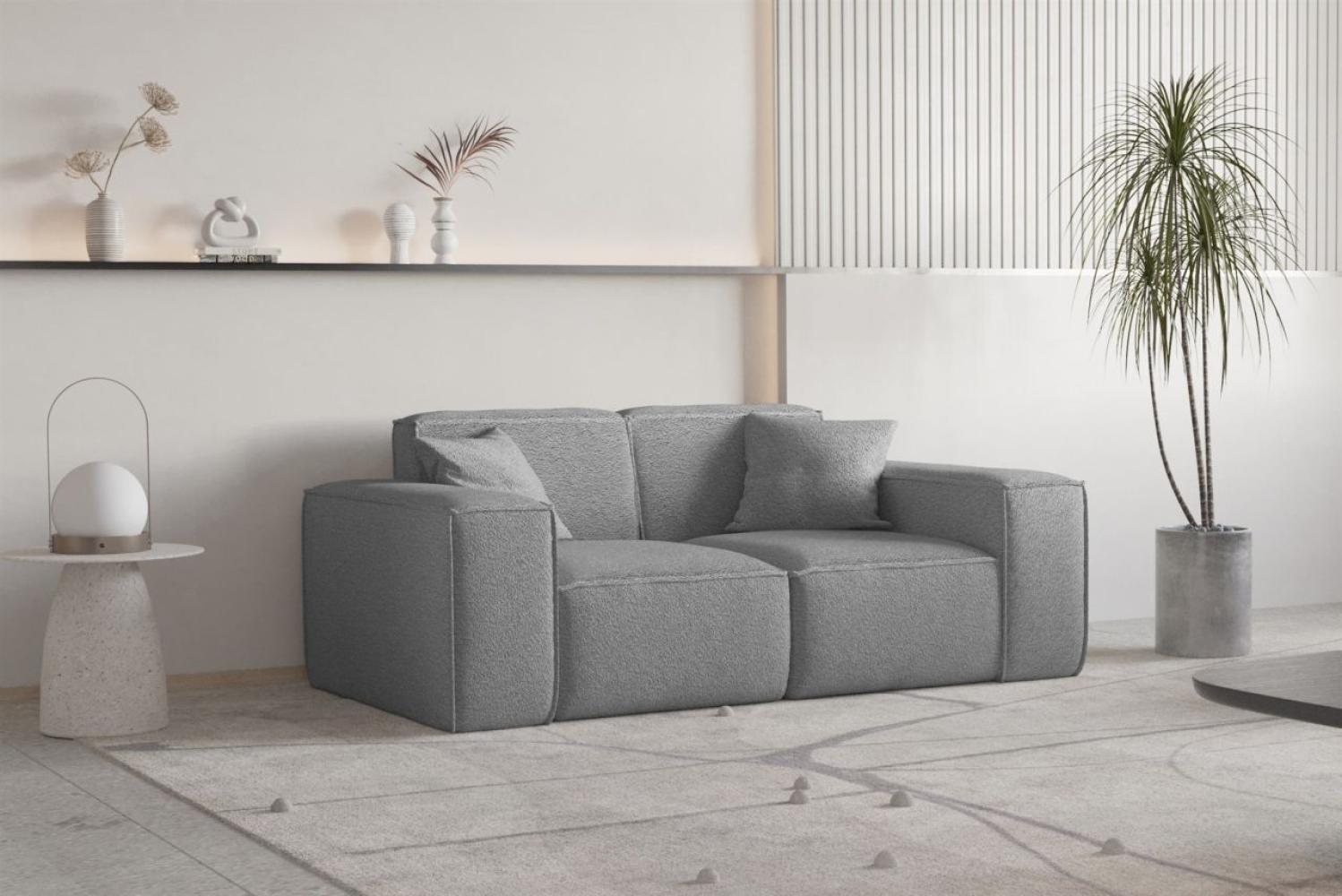 Sofa Designersofa CELES PREMIUM 2-Sitzer in Stoff Ascot Bukla Grau Bild 1