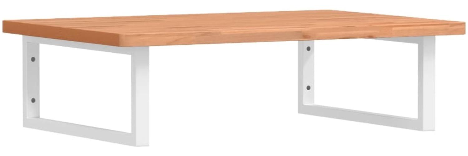 vidaXL Waschbeckenregal Wandmontage Stahl und Massivholz Buche 3302448 Bild 1