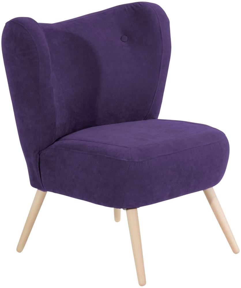 Sessel Kathy Bezug Veloursstoff Buche natur / violett 22651 Bild 1