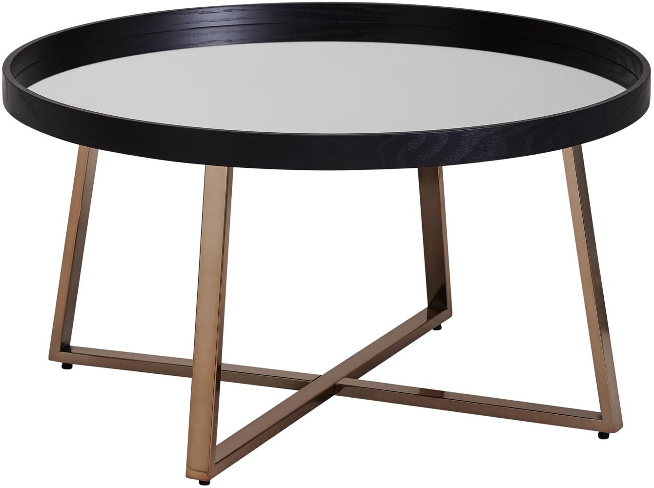 Kadima Design Couchtisch Rund Gold, Metall und Glas, eleganter Wohnzimmertisch. 78x78x42 cm Bild 1