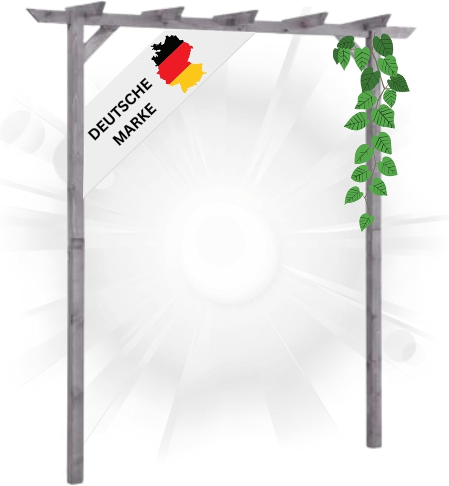 DELUKE® Pergola aus Holz LURV Grau 2x2m Kiefernholz Rankhilfe Pergola Holz Bausatz freistehend Gartendeko Gartenbogen Gartenpergola Bild 1