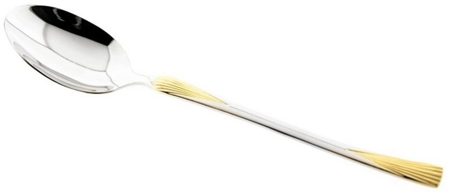 Sunay 6 Teiliger Menülöffel-Set aus 18/10-Edelstahl in Silber mit Goldmuster Bild 1