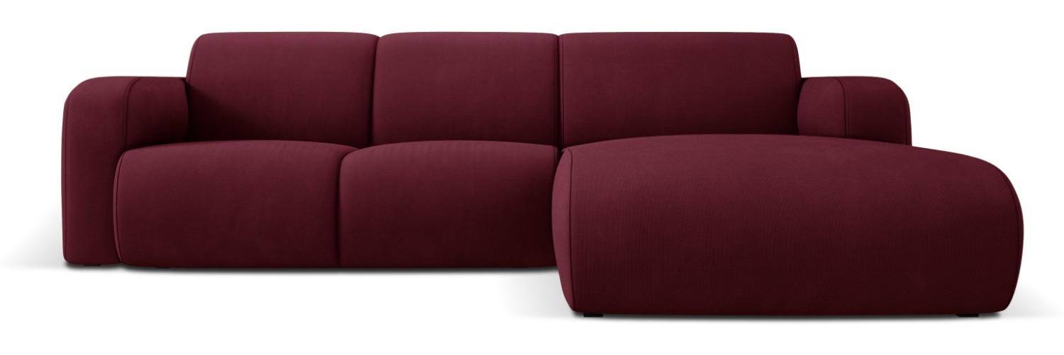 Micadoni Boucle Ecksofa Molino 4-Sitzer Rechts Strukturierter Stoff Bordeaux Bild 1