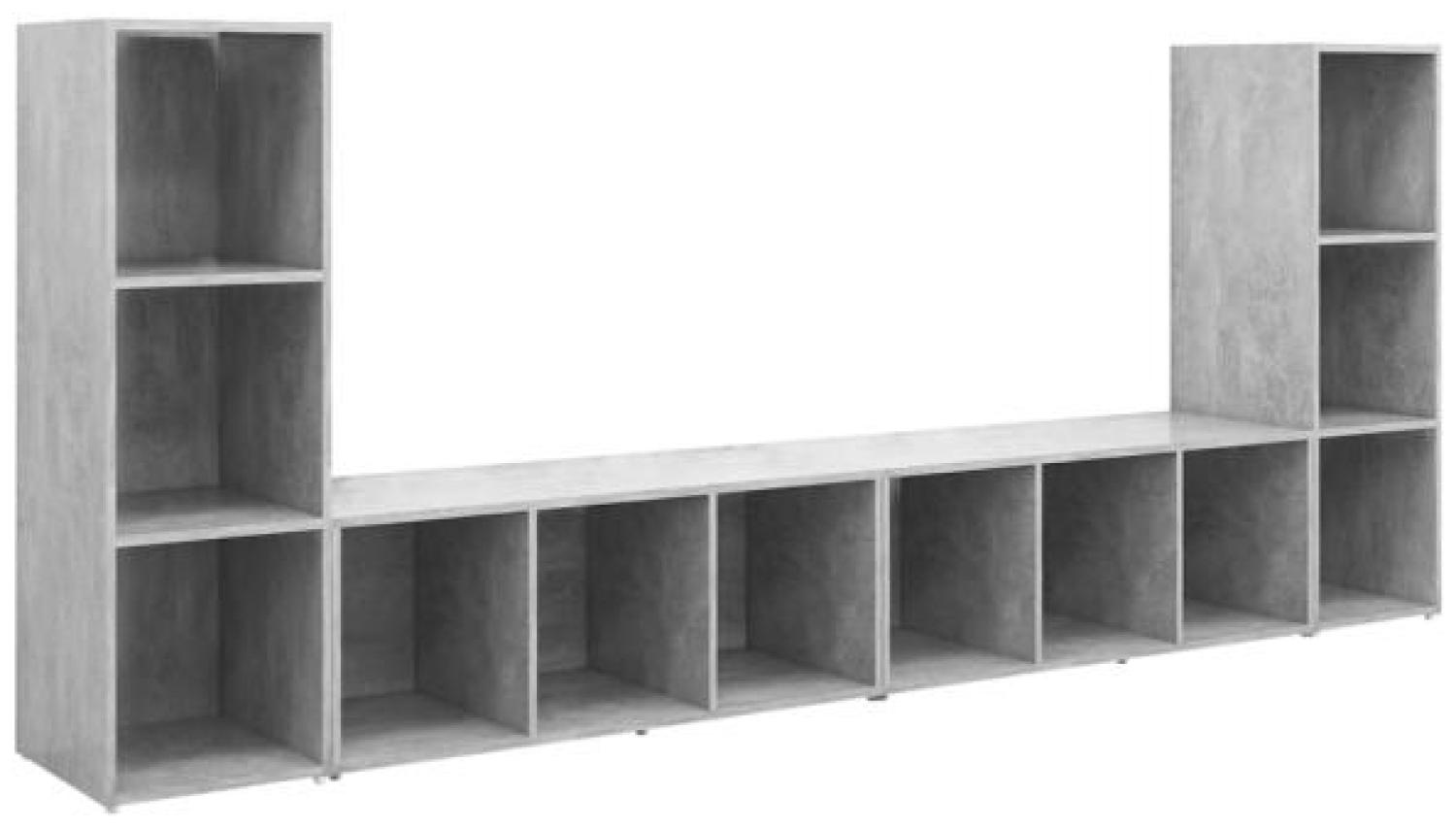 vidaXL TV-Schränke 4 Stk. Betongrau 107x35x37 cm Holzwerkstoff 3080037 Bild 1