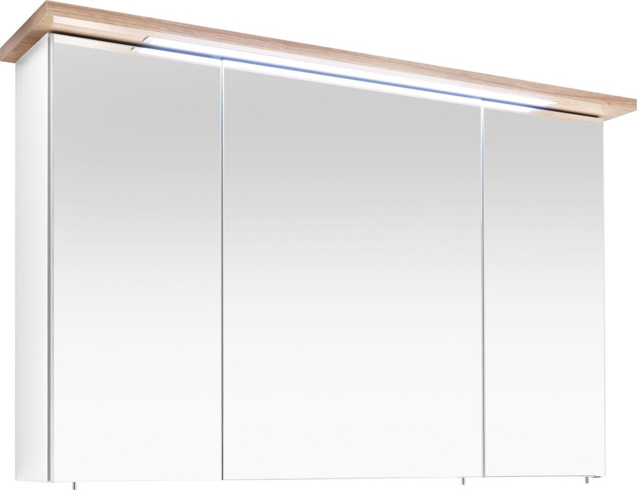 Saphir Spiegelschrank Quickset 923 Badschrank, 3 Spiegeltüren, 6 Einlegeböden, 115 cm breit inkl. LED-Beleuchtung, Türdämpfer, Schalter-/Steckdosenkombination Bild 1